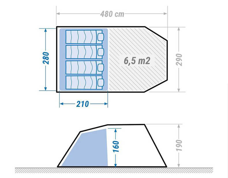 迪卡儂4.1充氣帳篷
